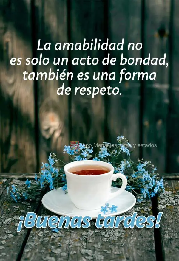 A gentileza não é apenas um ato de bondade, é também uma forma de respeito. Boa tarde! 