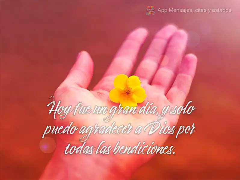 Hoy fue un gran día, y solo puedo agradecer a Dios por todas las bendiciones.