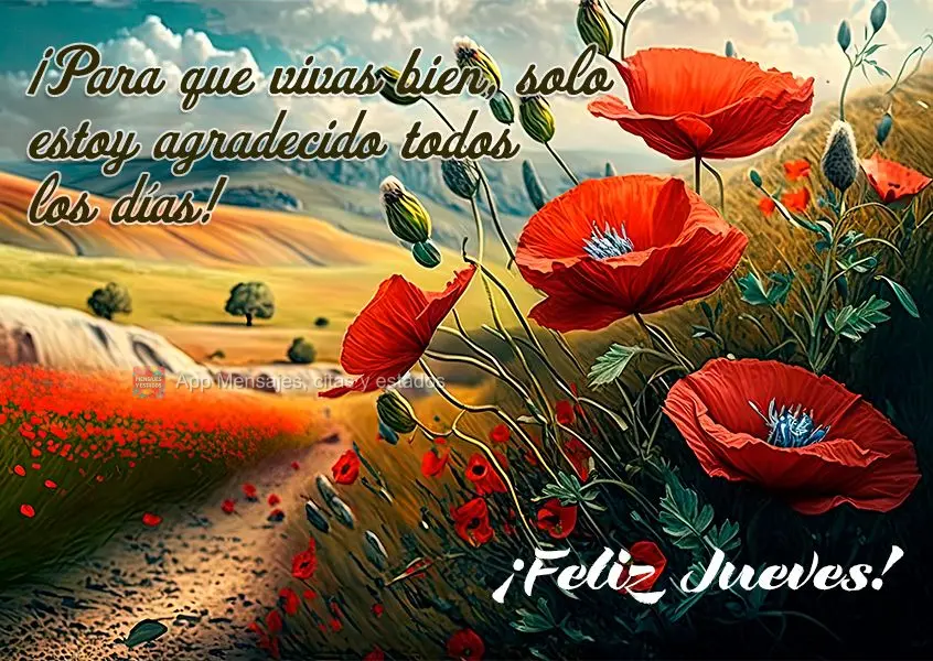 ¡Para que vivas bien, solo estoy agradecido todos los días! ¡Feliz jueves!