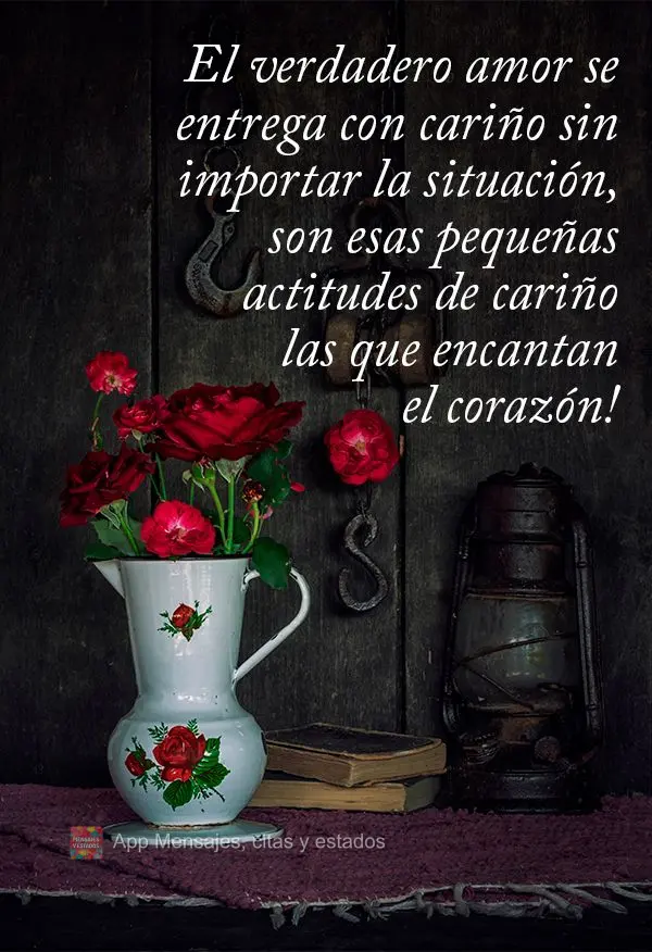 O verdadeiro amor é entregue com carinho independente da situação, são essas pequenas atitudes de carinho que encantam o coração!