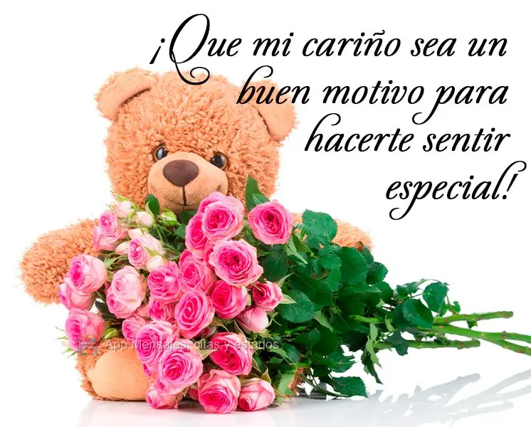 ¡Que mi cariño sea un buen motivo para hacerte sentir especial!
