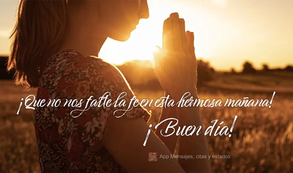 Que não nos falte fé nesta linda manhã! Bom dia!