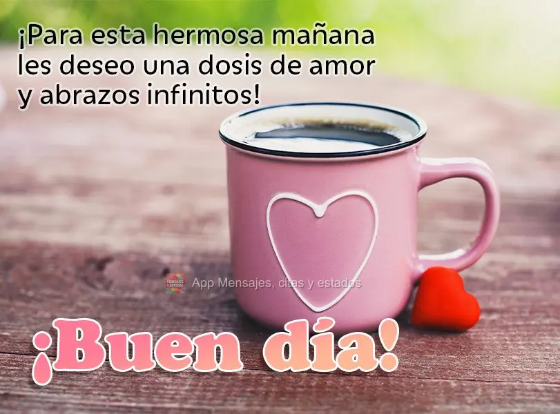 Para esta linda manhã eu desejo uma dose de amor e abraços infinitos! Bom dia!