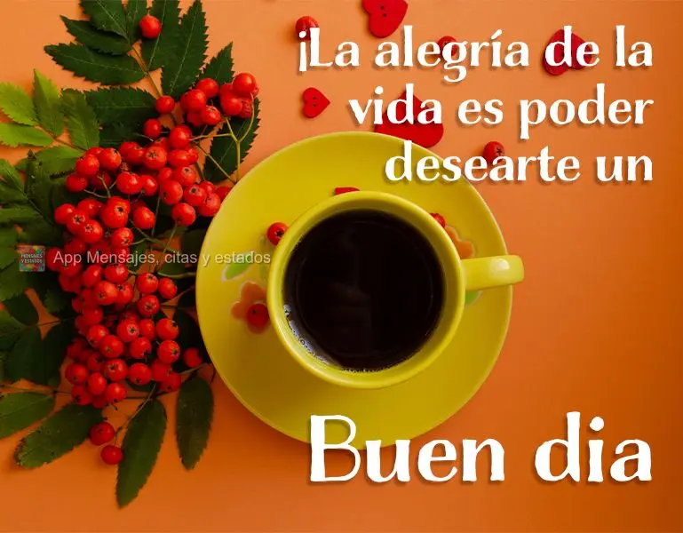 Alegria da vida é poder desejar um Bom dia para você!