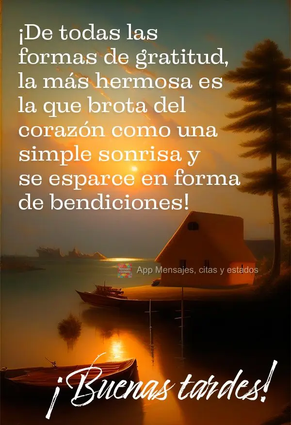 De todas as formas de gratidão a mais bonita é aquela que brota no coração como um simples sorriso e se espalha em forma de bênçãos! Boa tarde!