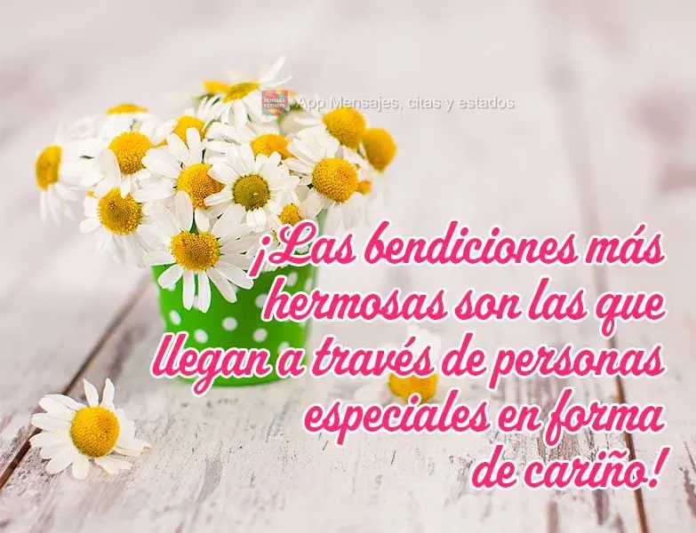 ¡Las bendiciones más hermosas son las que llegan a través de personas especiales en forma de cariño!