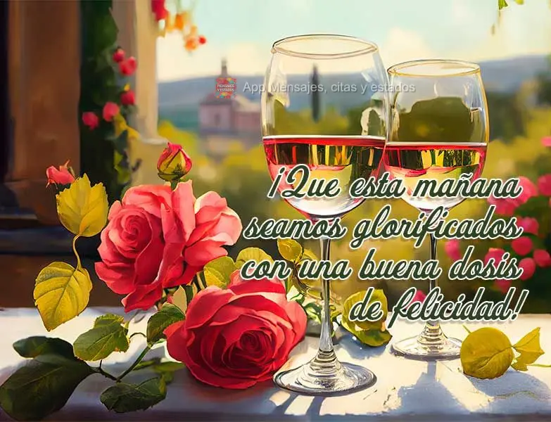 Que nesta manhã possamos ser glorificamos com uma boa dose de felicidade!