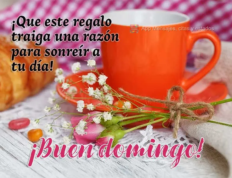 ¡Que este regalo traiga una razón para sonreír a tu día! ¡Buen domingo!