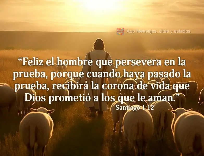 “Feliz el hombre que persevera en la prueba, porque cuando haya pasado la prueba, recibirá la corona de vida que Dios prometió a los que le aman.” ...