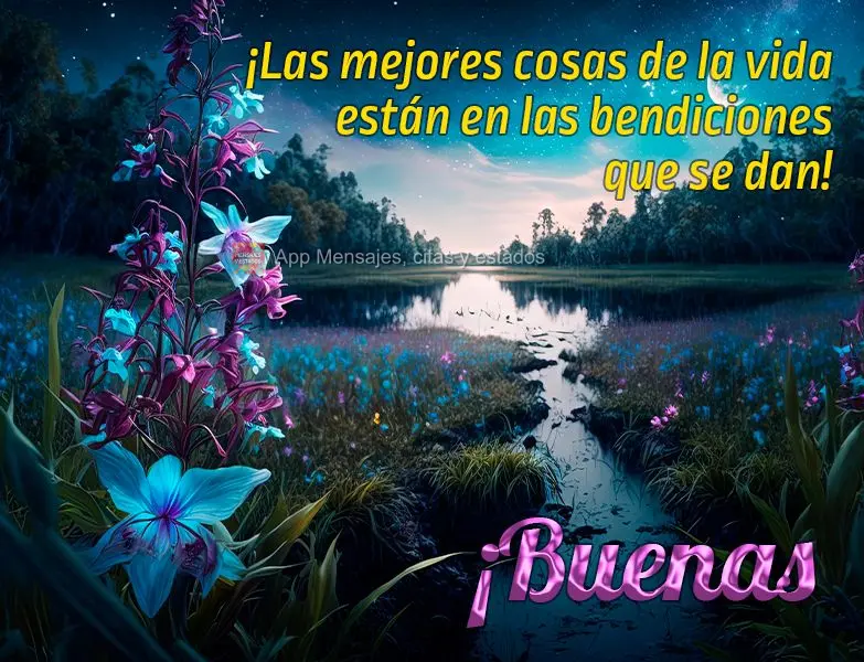 ¡Las mejores cosas de la vida están en las bendiciones que se dan! ¡Buenas noches! 