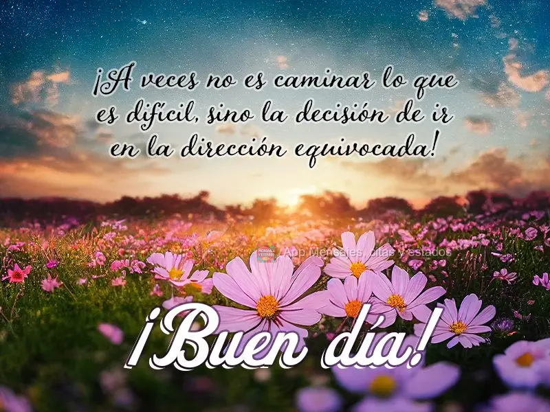 Às vezes não é a caminhada que é difícil, mas a escolha de ir na direção errada! Bom dia!