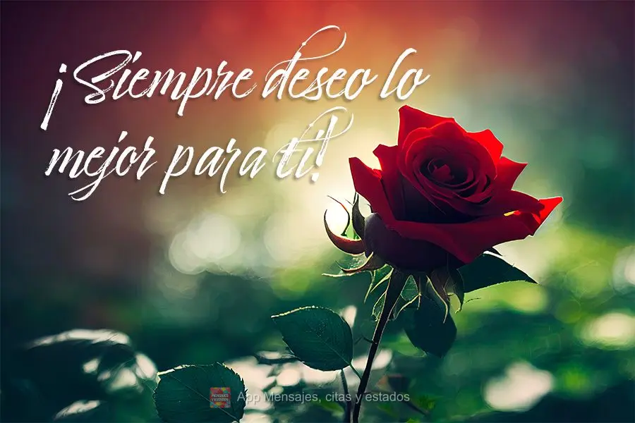 ¡Siempre deseo lo mejor para ti!