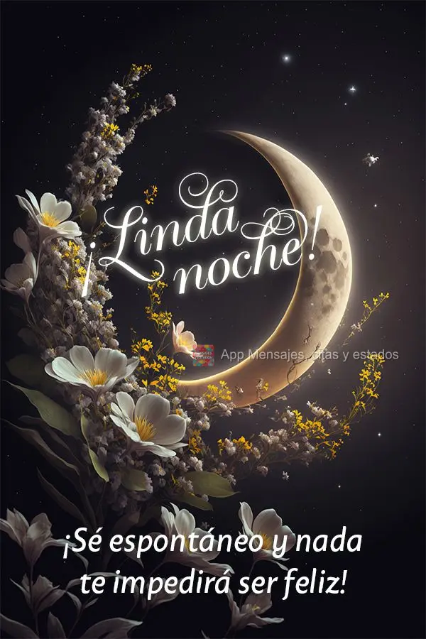 Seja espontâneo e nada impedirá de ser feliz! Linda noite!