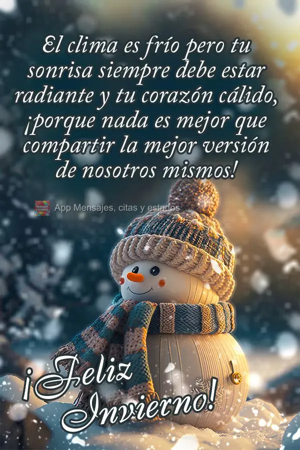 O tempo é de frio mas seu sorriso deve ser sempre radiante e seu coração quente, pois nada é melhor que compartilhar a melhor versão da gente! Feliz...