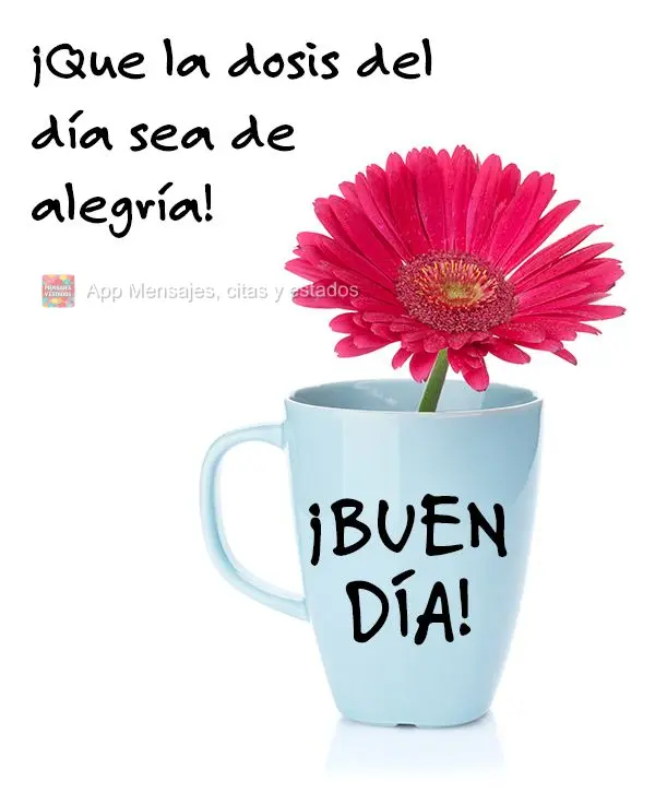 Que a dose do dia seja de alegria! Bom dia!