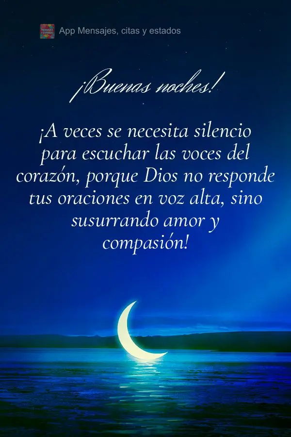 Às vezes é preciso silêncio para ouvir as vozes do coração, porque Deus não responde suas preces em voz alta, mas sim sussurrando amor e compaixão...