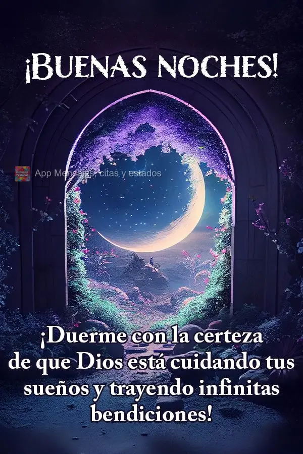 Durma com a certeza que Deus está cuidando com carinho de seus sonhos e trazendo bênçãos infinitas! Boa noite!