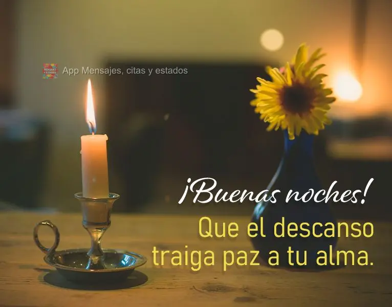 Que o descanso traga paz à sua alma. Boa noite!