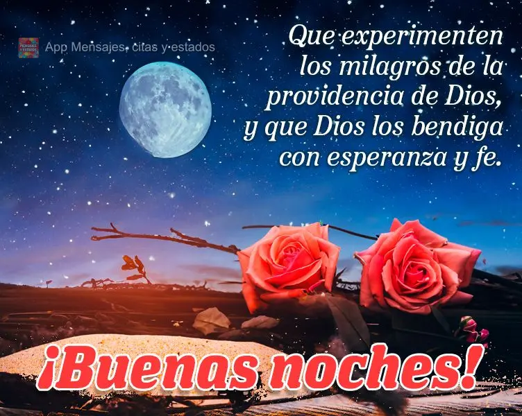 Que experimenten los milagros de la providencia de Dios, y que Dios los bendiga con esperanza y fe. ¡Buenas noches!