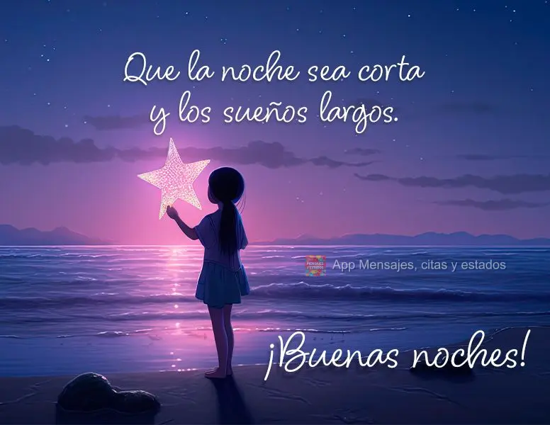 Que a noite seja curta e os sonhos sejam longos. Boa noite!