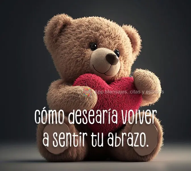 Cómo desearía volver a sentir tu abrazo.