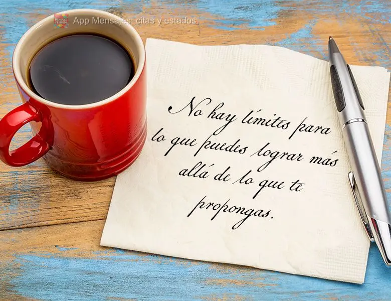 Não há limites para o que você pode alcançar além de aqueles que você estabelece para si mesmo.