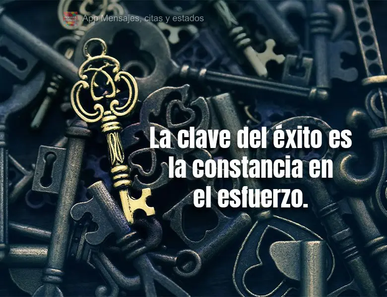 A chave do sucesso é constância no esforço.