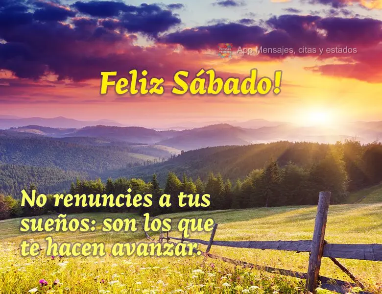 No renuncies a tus sueños: son los que te hacen avanzar. Feliz Sábado!