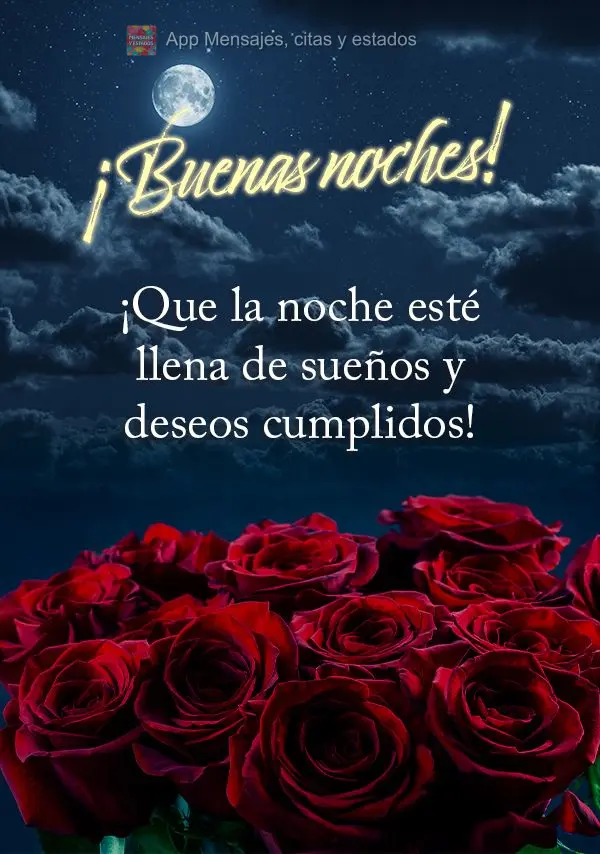 Que a noite seja repleta de sonhos e desejos realizados! Boa noite!