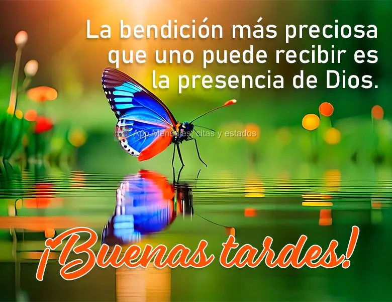 A bênção mais preciosa que se pode receber é a da presença de Deus. Boa tarde!