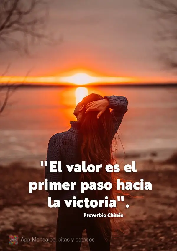 "El valor es el primer paso hacia la victoria". Proverbio chino