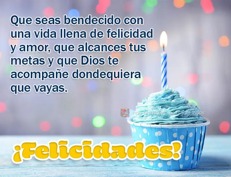 Que seas bendecido con una vida llena de felicidad y amor, que alcances tus metas y que Dios te acompañe dondequiera que vayas. ¡Felicidades!