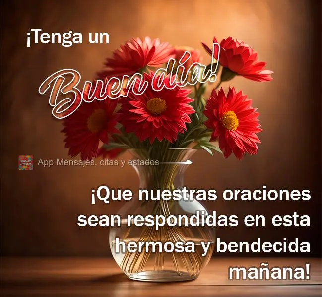 Que nossas preces sejam atendidas nesta manhã linda e abençoada! Tenha um Bom dia!