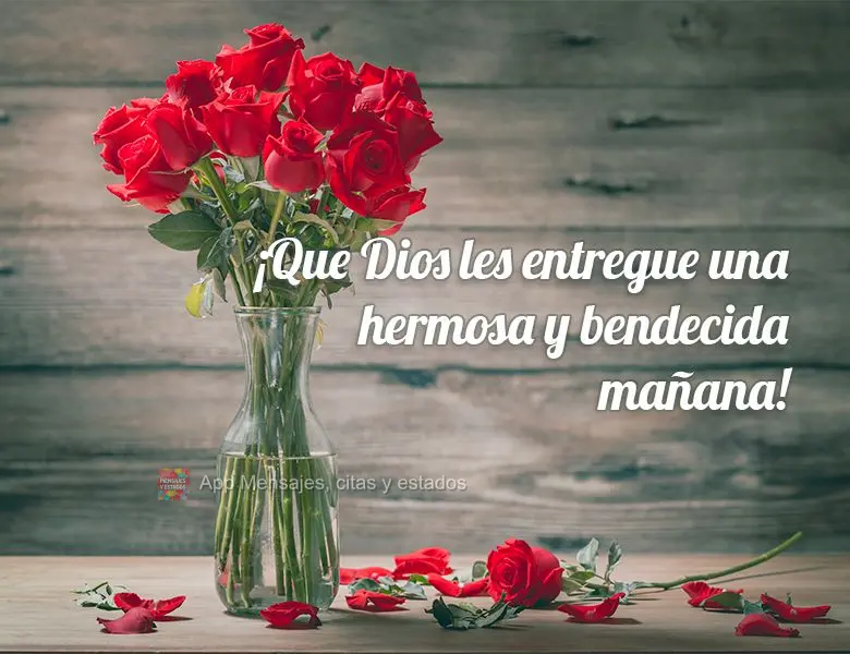 ¡Que Dios les entregue una hermosa y bendecida mañana!