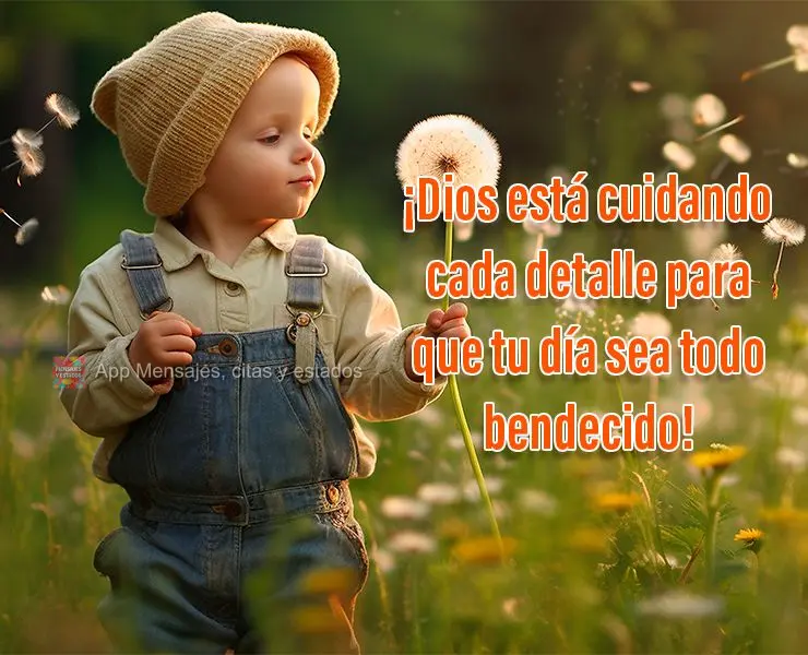 ¡Dios está cuidando cada detalle para que tu día sea todo bendecido!