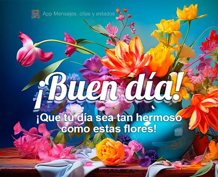 ¡Que tu día sea tan hermoso como estas flores! ¡Buen día!
