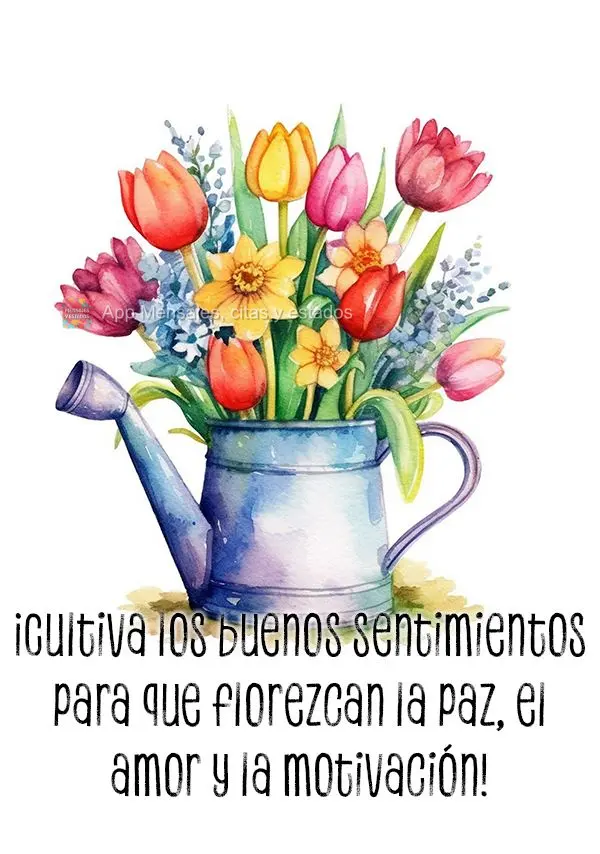 ¡Cultiva los buenos sentimientos para que florezcan la paz, el amor y la motivación!