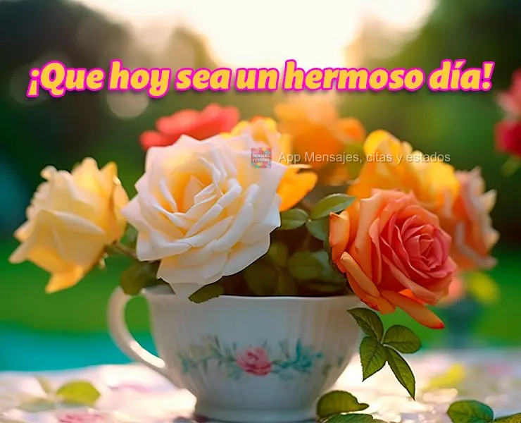 ¡Que hoy sea un hermoso día!