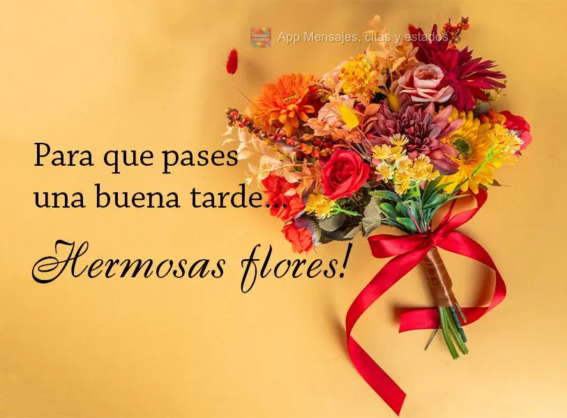 Para que pases una buena tarde...hermosas flores!