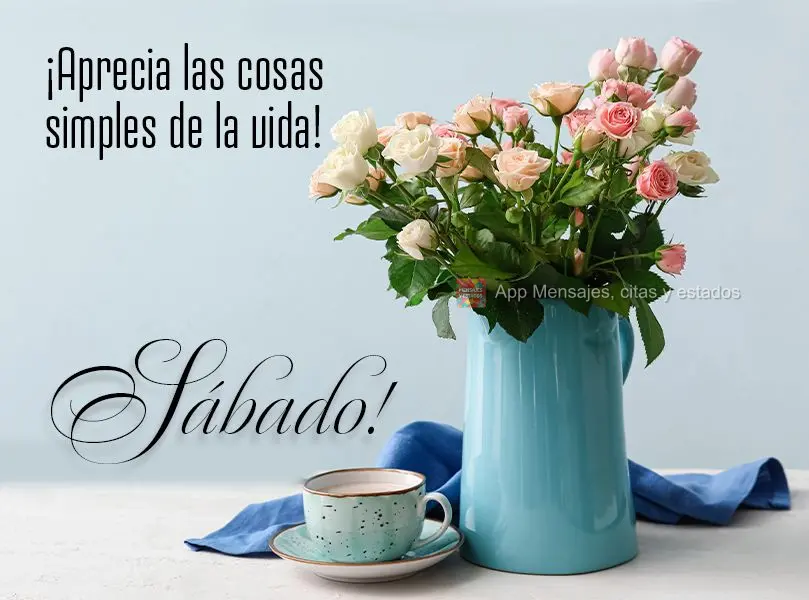 ¡Aprecia las cosas simples de la vida! Sábado
