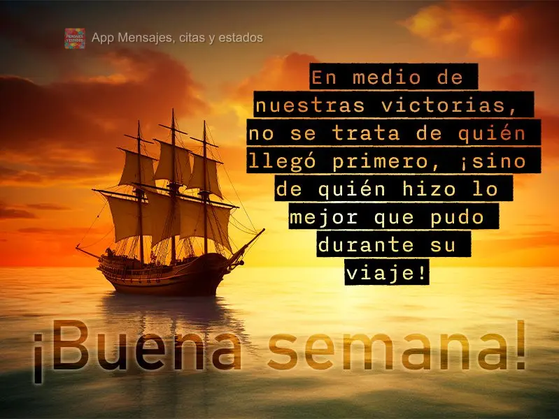 Em meio às nossas vitórias, não é sobre quem chegou primeiro, e sim quem deu o seu melhor durante a sua jornada! Boa Semana!