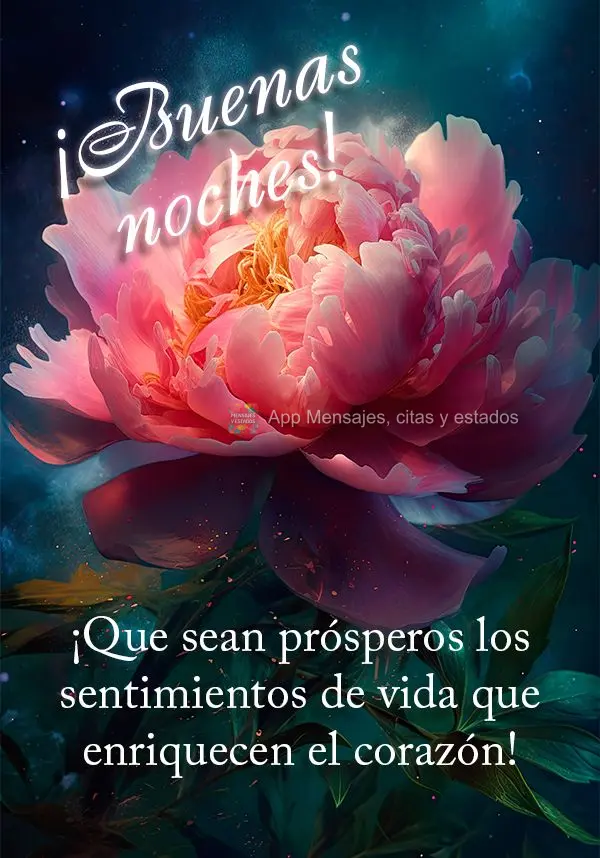 Que seja próspero os sentimentos da vida que enriquece o coração! Boa noite!