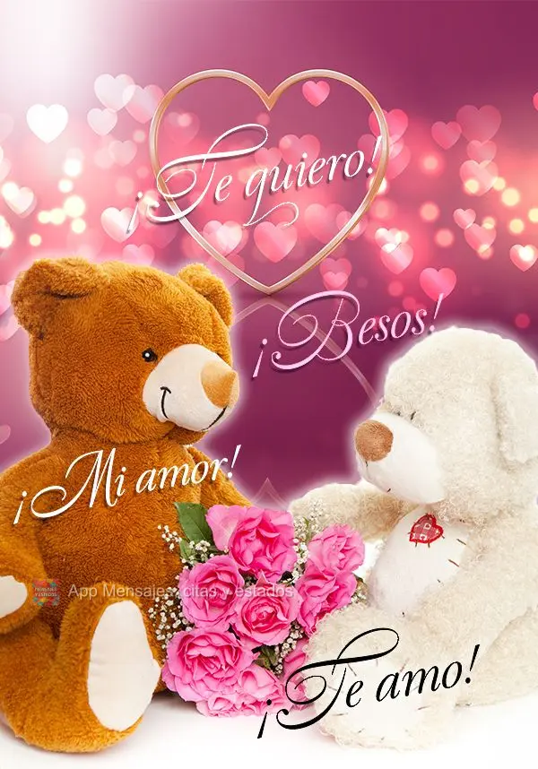 ¡Te quiero! ¡Mi amor! ¡Besos! ¡Te amo!