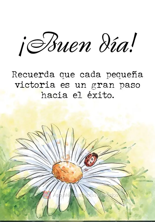 Lembre-se de que cada pequena vitória é um grande passo em direção ao sucesso. Bom dia!