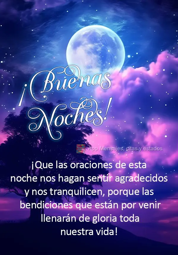 Que as orações desta noite nos faça sentir gratos e nos tranquilize, porque as bênçãos que estão por vir encherá toda nossa vida de glória! Boa ...