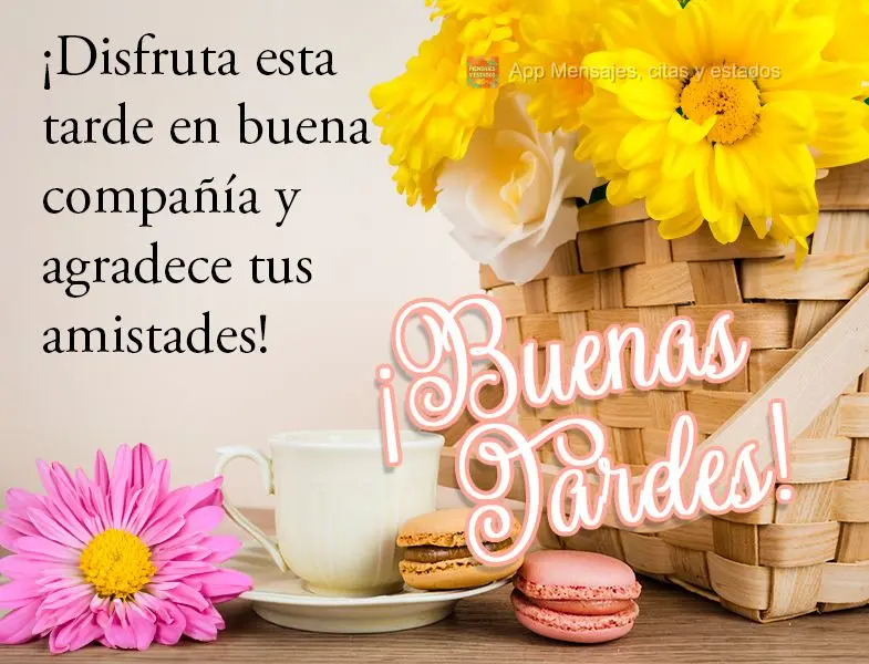 Aprecie esta tarde em boa companhia e agradeça pelas amizades! Boa tarde!