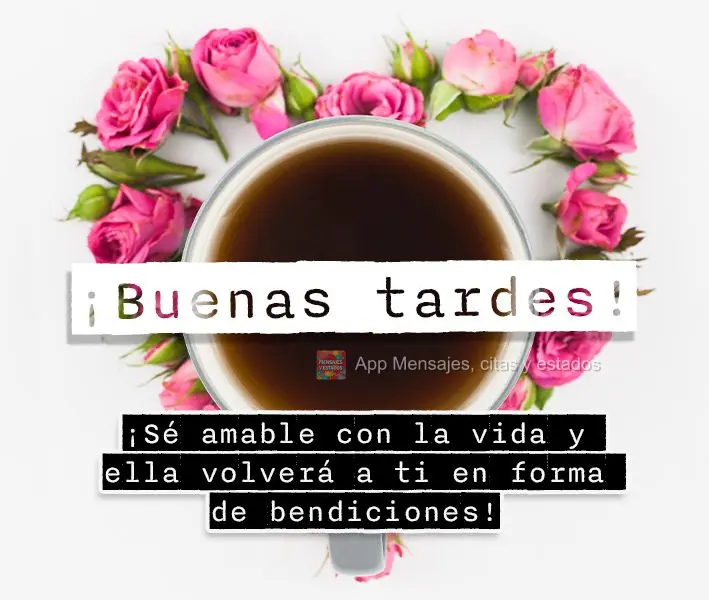 Seja gentil com a vida e ela lhe retornará em formas de bênçãos! Boa tarde!