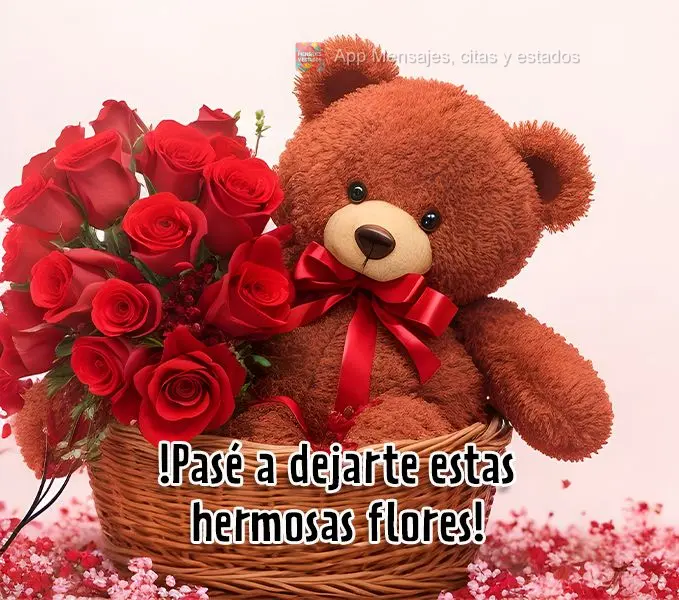 !Pasé a dejarte estas hermosas flores!