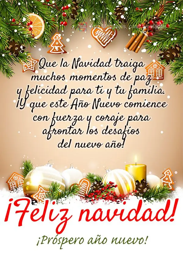 Que la Navidad traiga muchos momentos de paz y felicidad para ti y tu familia. ¡Y que este Año Nuevo comience con fuerza y ​​coraje para afrontar l...