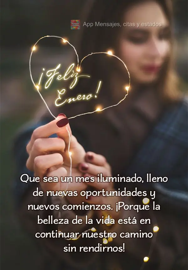 Que seja um mês iluminado, cheio de novas oportunidades e recomeços. Pois a beleza da vida está em continuar nossa caminhada sem desistir! Feliz Janei...